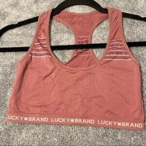 Lucky Brand Bra womens Small Pink‎ Seamless Racerback Bralette Top Activewear